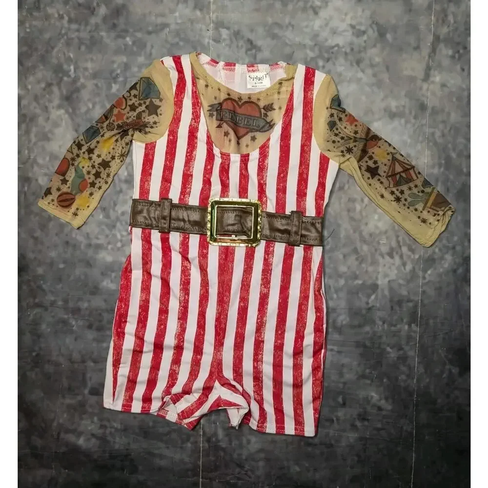 NEW! Spirit Halloween Strongman Infant Costume Jumpsuit With Barbell Size 6-12 M - Picture 4 of 12